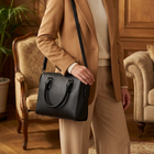 Black Structured Satchel Set